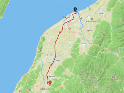 新潟市東区 → 長岡市