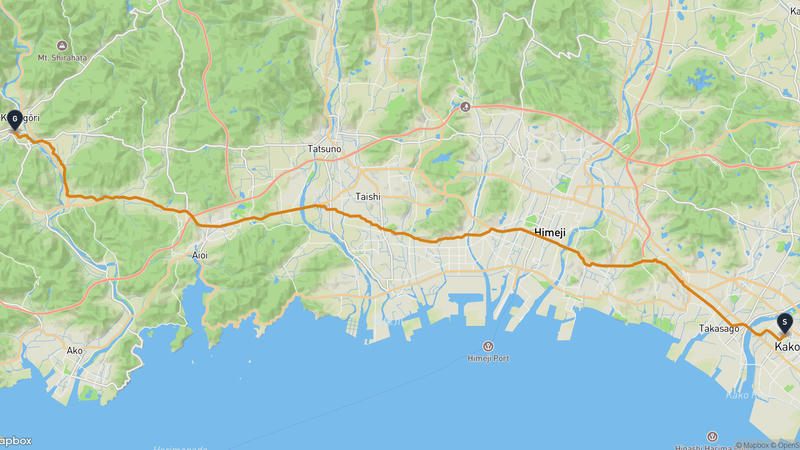 鶴林寺至上郡町 登山路線