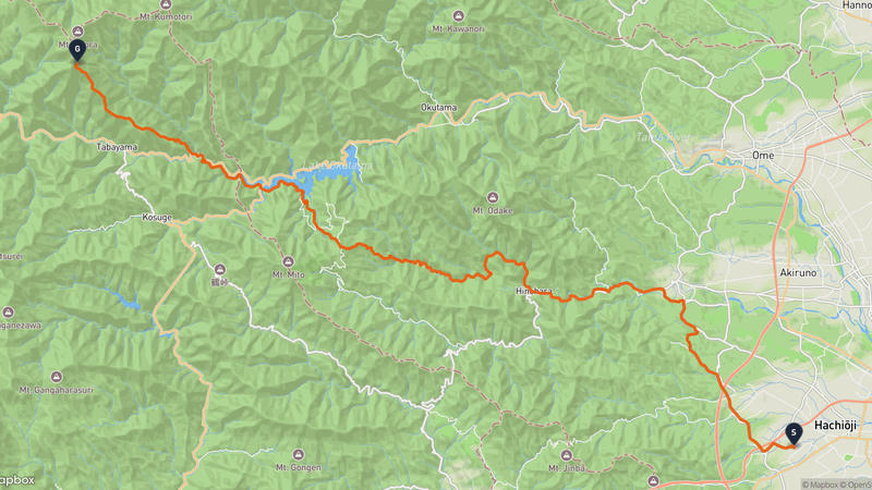 八王子市至飛龍山 登山路線