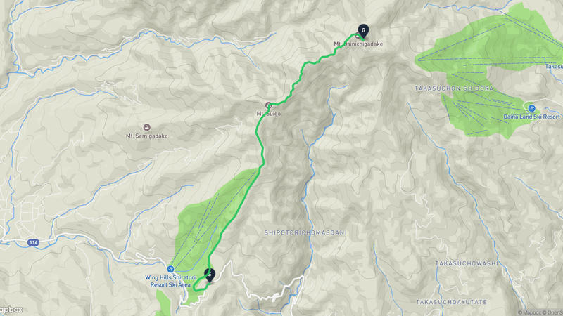 郡上市至大日岳 登山路線
