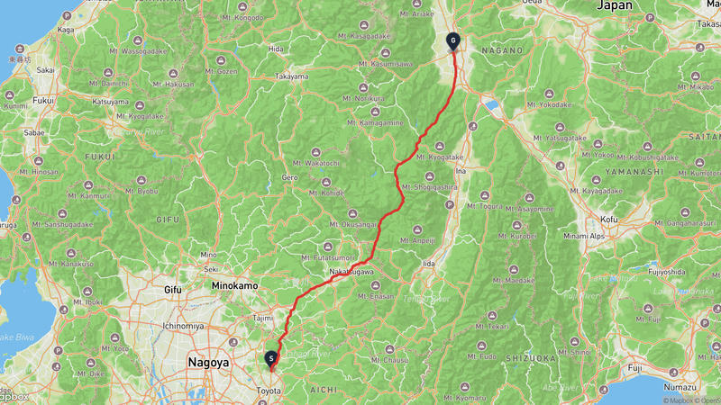 Toyota to Japan Ukiyo-e Museum Hiking Route