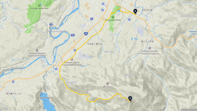 横瀬町至武甲山 登山路線