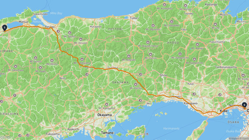 出雲市至神崎川 登山路線