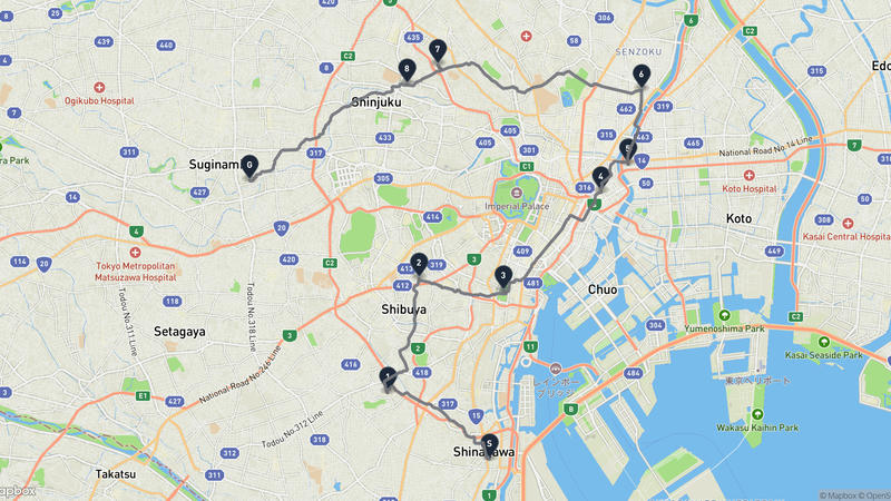 品川海濱森林至東京歌劇城 登山路線