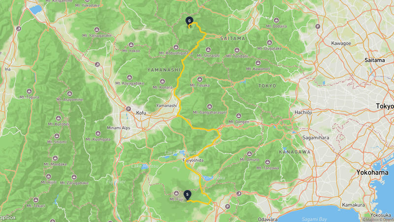 宝永山至秩父市 驾车路线