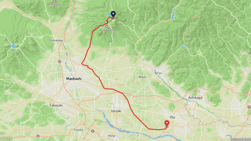 赤城山至太田市 徒步路线