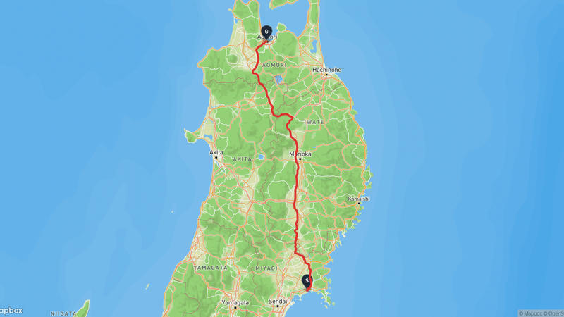 Higashimatsushima to Aomori Bay Bridge Drive