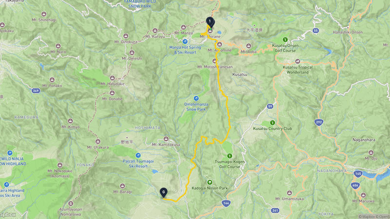草津白根山至嬬恋村 騎行路線