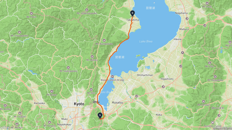 宇治市至高島市 登山路線