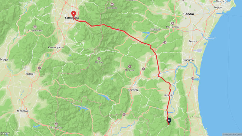 Marumori to Yamagata Museum of Art Hiking Route