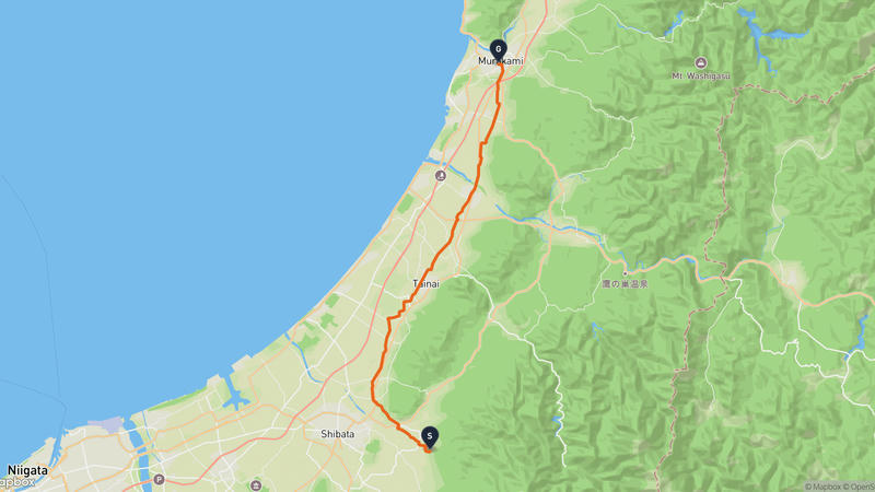 新発田市至村上市 骑行路线