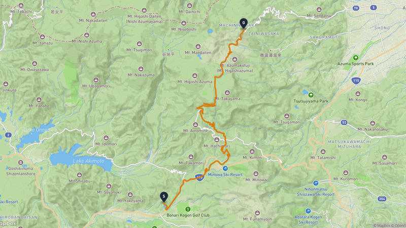 猪苗代町至一切經山 騎行路線