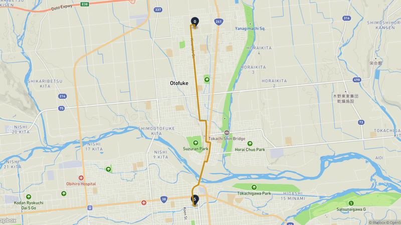 帯広市至音更町 骑行路线