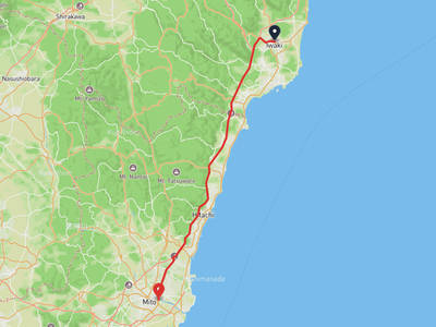 いわき市 → 水戶城