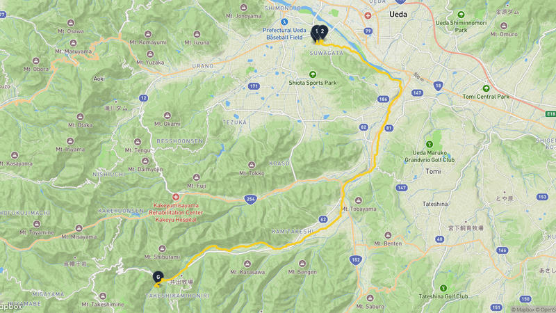 Ueda Castle to Ueda Hiking Route