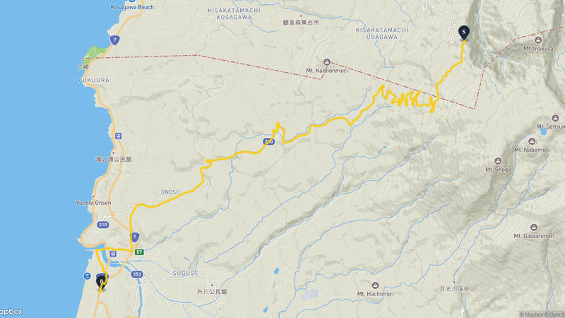 にかほ市至遊佐町 骑行路线