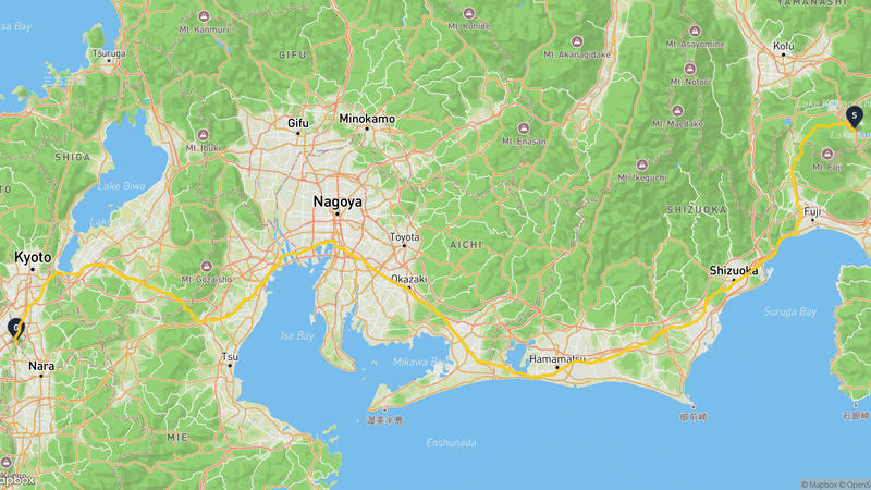 山中湖村〜交野市 ハイキングルート