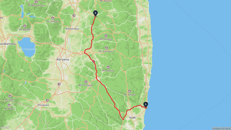 Iwaki to Kawamata Drive