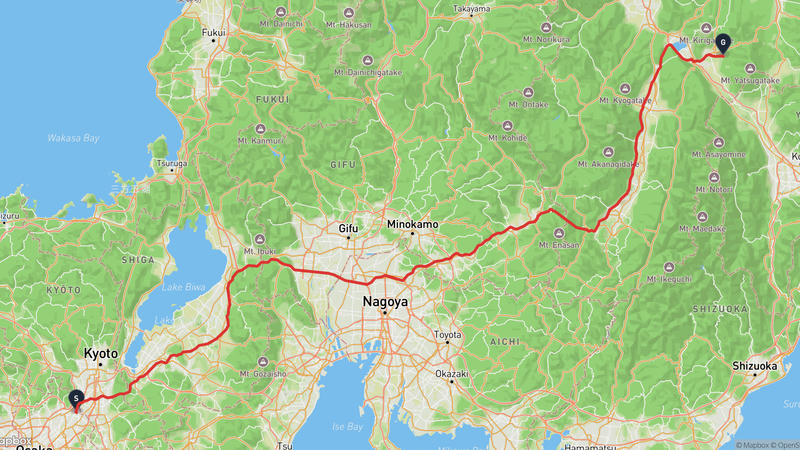 枚方市〜茅野市 ドライブルート