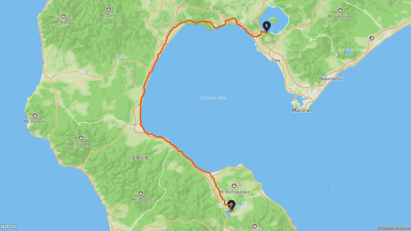 有珠山至七飯町 登山路線