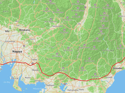 笛吹市 → 亀山市