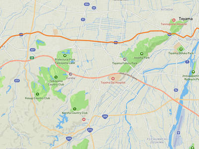 富山県美術館 → 砺波市