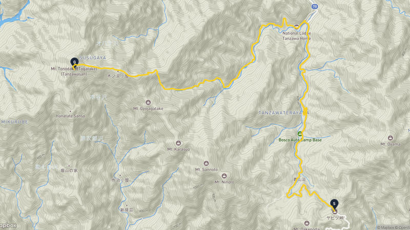 大山至塔之岳 登山路線
