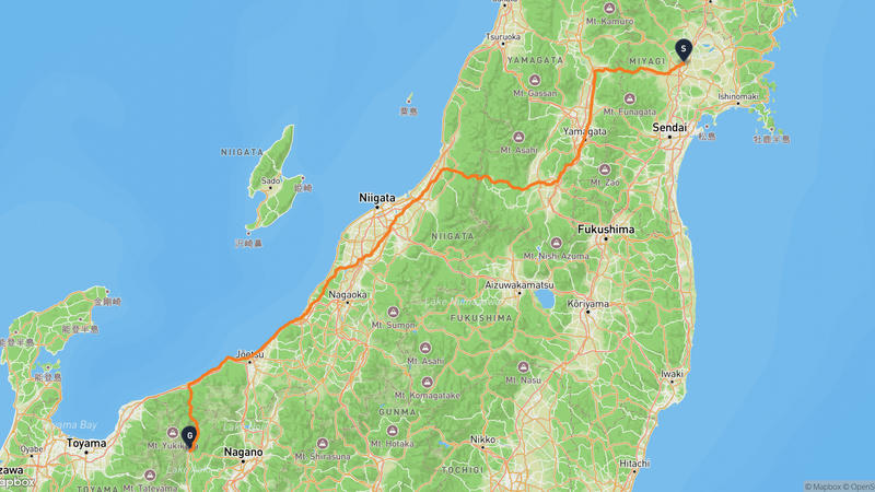 Osaki~Hakuba 사이클링 루트