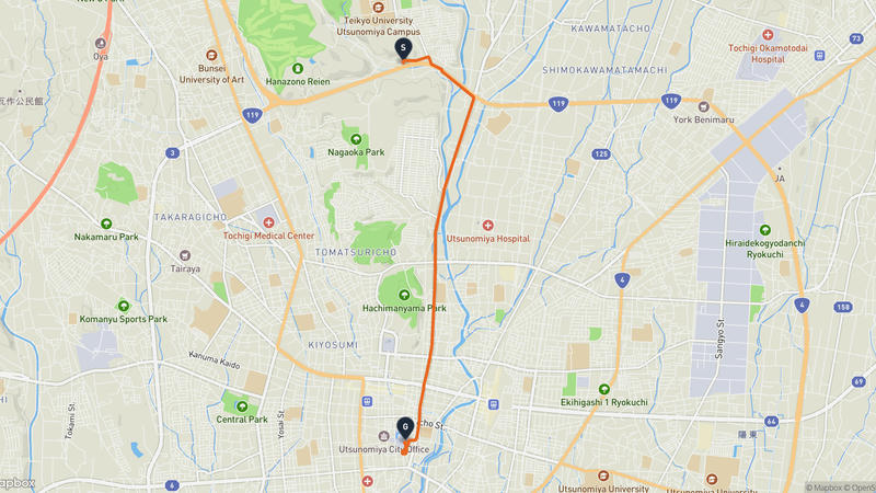 宇都宮市〜宇都宮城 ハイキングルート