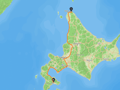 稚内市 → 北斗市