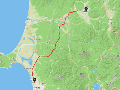 秋田市 → 大館市