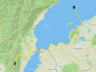 延曆寺 → 琵琶湖