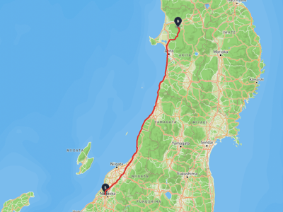 長岡市 → 北秋田市