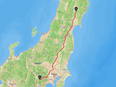 富士河口湖町 → 奥州市