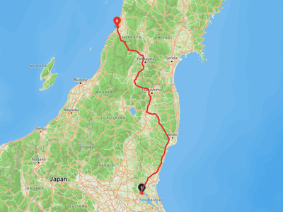 石岡市 → 鶴岡市