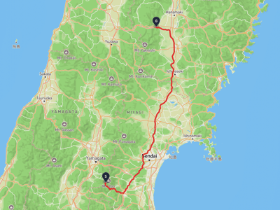 藏王國定公園 → 北上市