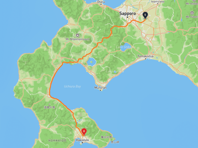 南幌町 → 函館市