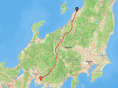 新潟縣立自然科学館 → 岡崎城