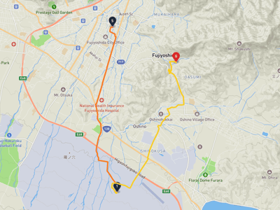 月江寺 → 富士吉田市