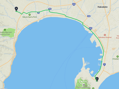函館市文學館 → 北斗市