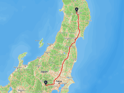 笛吹市 → 雫石町