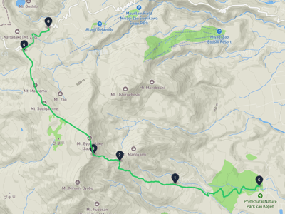 白石市 → 藏王山