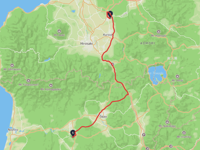 北秋田市 → 浪岡城