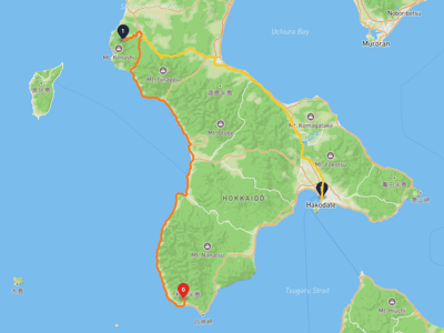 五稜郭塔 → 松前城