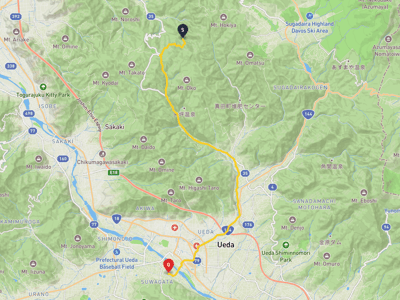 長野市 → 上田城