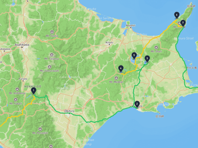 苫小牧市 → 根室市