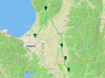 札幌市北区 → 安平町