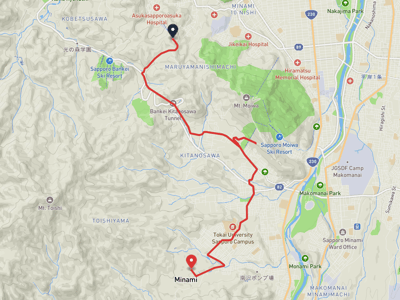大倉山跳台競技場 → 札幌市南区