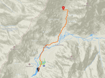 霞泽岳 → 穗高岳