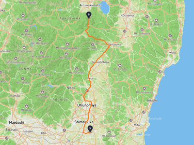 筑西市 → 会津若松市